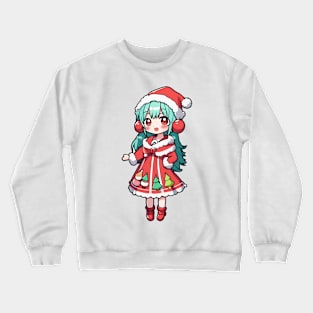 Cute christmas anime girl Crewneck Sweatshirt